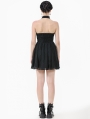 Black Gothic Cut Out Lace Halter Sleeveless Short Dress