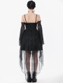 Black Dark Swan Retro Layered Lace Tail Gothic Party Dress