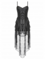 Black Dark Swan Retro Layered Lace Tail Gothic Party Dress