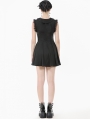 Black Gothic Sweet Sleeveless Pleated Mini Dress