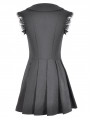 Black Gothic Sweet Sleeveless Pleated Mini Dress