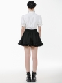 White Gothic Victorian Black Lace Cravat Blouse for Women