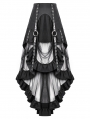 Black Gothic Metal Eyelet Punk Mesh Tail Skirt with Pockets