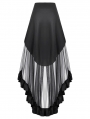 Black Gothic Metal Eyelet Punk Mesh Tail Skirt with Pockets