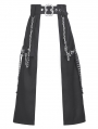 Black Gothic Rebel Punk Chain Skirt with Detachable Belt