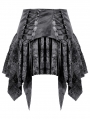 Black and Grey Gothic Shattered Butterfly Punk Irregular Short Skirt