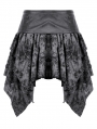 Black and Grey Gothic Shattered Butterfly Punk Irregular Short Skirt