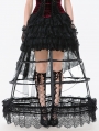 Black Retro Gothic Multi-Layered Ruffled Lace Petticoat