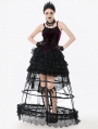 Black Retro Gothic Multi-Layered Ruffled Lace Petticoat