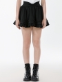 Black Gothic Sweet Bow Pleated Mini Skirt