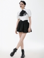 Black Gothic Sweet Bow Pleated Mini Skirt