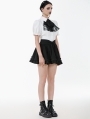 Black Gothic Sweet Bow Pleated Mini Skirt