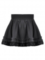 Black Gothic Sweet Bow Pleated Mini Skirt