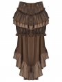 Brown Vintage Steampunk Layered Ruffle Trim Fishtail Bloomers