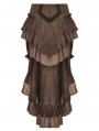 Brown Vintage Steampunk Layered Ruffle Trim Fishtail Bloomers