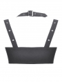 Black Gothic Rebel Punk Halter Utility Crop Top for Women