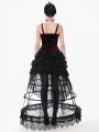 Burgundy Gothic Velvet Ruched Lace-Up Corset Top for Women