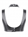 Black Gothic Metal Studded Punk Bra Top for Women