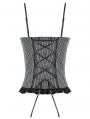 Grey Gothic Striped Bowknot Cami Top for Women