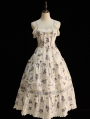 Ivory and Purple Floral Embroidery Lolita Classic JSK Dress
