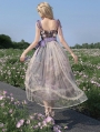 Purple Blooming Oil Painting Print Sweet Lolita JSK Dress