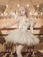 Champagne Polka Dot Jacquard Ballet Sweet Lolita Top and Skirt Set