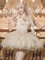 Champagne Polka Dot Jacquard Ballet Sweet Lolita Top and Skirt Set