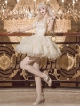 Champagne Polka Dot Jacquard Ballet Sweet Lolita Top and Skirt Set