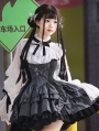 Gray and Black Buckle Strap Gothic Lolita Underbust JSK Dress