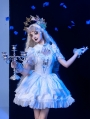 White Gothic Spider Embroidery Lace Top and Skirt Lolita Full Set
