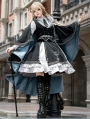 Black and Gray Cross Embroidered Military Gothic Lolita Dress Suit