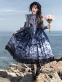 Blue Angel Garden Print Asymmetric Classic Elegant Lolita JSK Dress