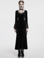 Black Gothic Velvet Long Sleeve Fishtail Maxi Dress