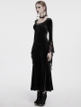 Black Gothic Velvet Long Sleeve Fishtail Maxi Dress