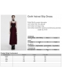 Red Gothic Embroidered Velvet Slip Long Party Dress