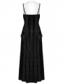 Black Gothic Embroidered Velvet Slip Long Party Dress