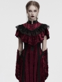 Red Gothic Retro Lace Embroidered Velvet Shawl for Women