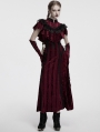Red Gothic Retro Lace Embroidered Velvet Shawl for Women