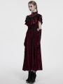 Red Gothic Retro Lace Embroidered Velvet Shawl for Women