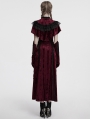 Red Gothic Retro Lace Embroidered Velvet Shawl for Women