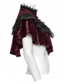 Red Gothic Retro Lace Embroidered Velvet Shawl for Women