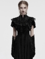 Black Gothic Retro Lace Embroidered Velvet Shawl for Women
