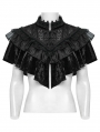 Black Gothic Retro Lace Embroidered Velvet Shawl for Women