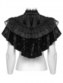 Black Gothic Retro Lace Embroidered Velvet Shawl for Women