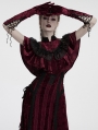 Red Gothic Retro Embroidered Velvet Gloves for Women