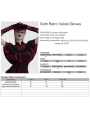 Red Gothic Retro Embroidered Velvet Gloves for Women