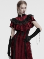 Black Gothic Retro Embroidered Velvet Gloves for Women