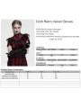 Black Gothic Retro Embroidered Velvet Gloves for Women