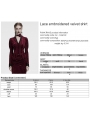 Red Gothic Lace Embroidered Velvet Gigot Sleeve Shirt for Women