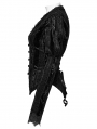 Black Gothic Lace Embroidered Velvet Gigot Sleeve Shirt for Women